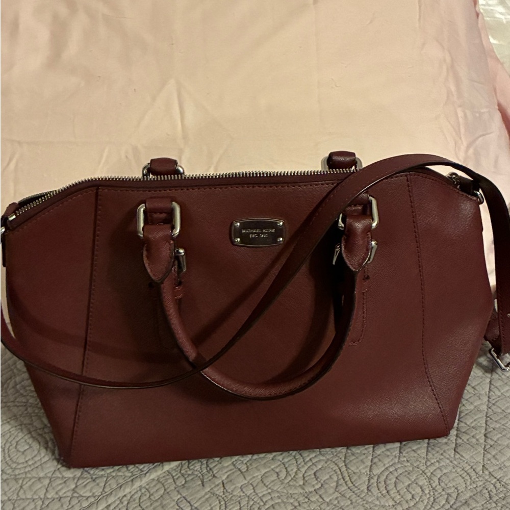 Michael Kors Wine Red Satchel